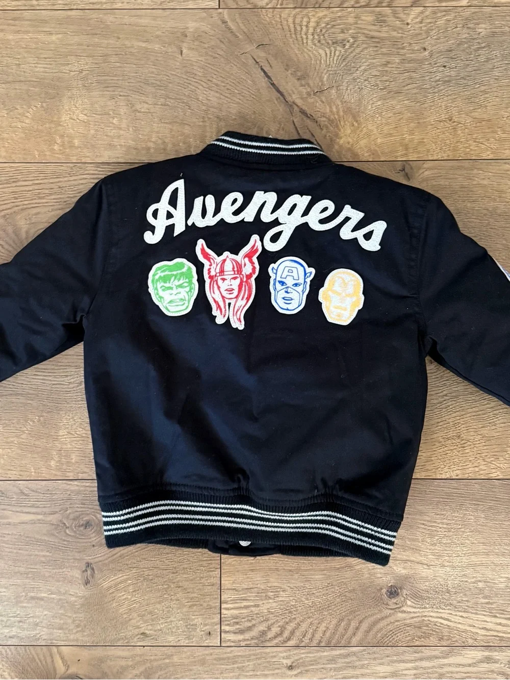 GAP Black Kids Varsity Jacket with Red 'A' Patch